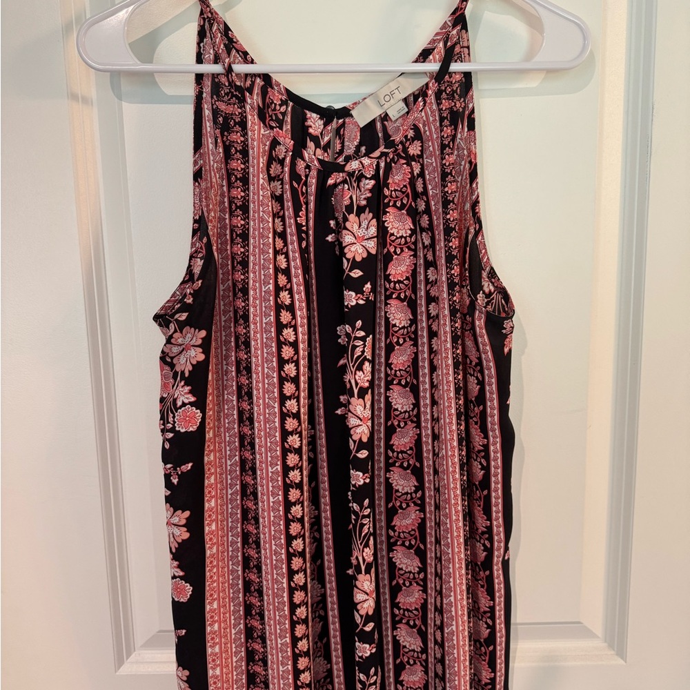LOFT Floral and Stripe Sleeveless Top